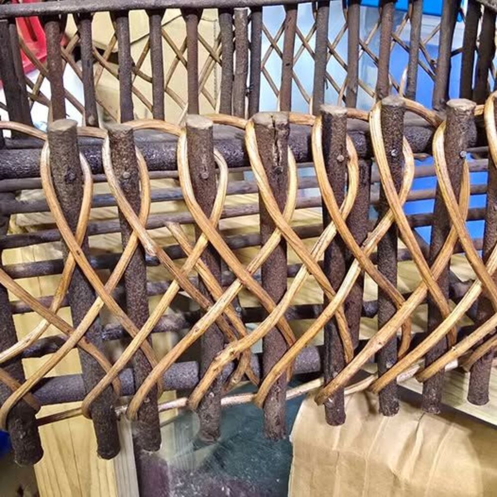 Two Sturdy Decorative Rectangular Wood Baskets - Picture 3 of 5